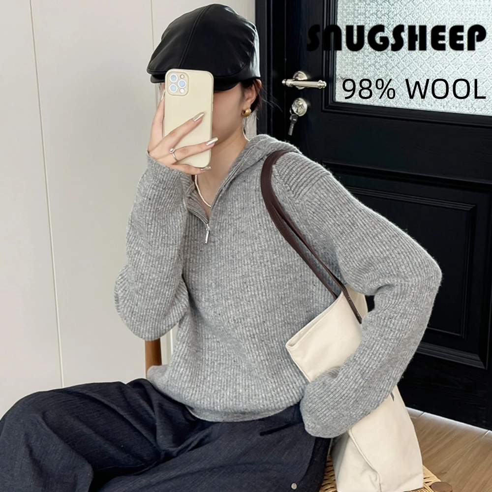 Повседневная Толстовка с мешковатым рисунком женский шерстяной свитер Осенний