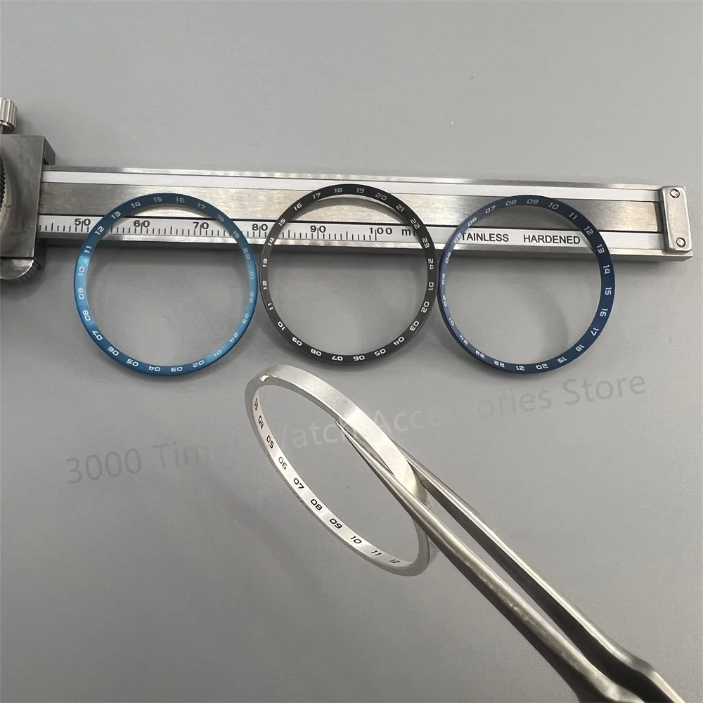 Black Blue White 30.5mm SKX007 Chapter Ring with 24 hours Index Fit For SKX007 NH35 NH36 Movement Men's Diving Watch