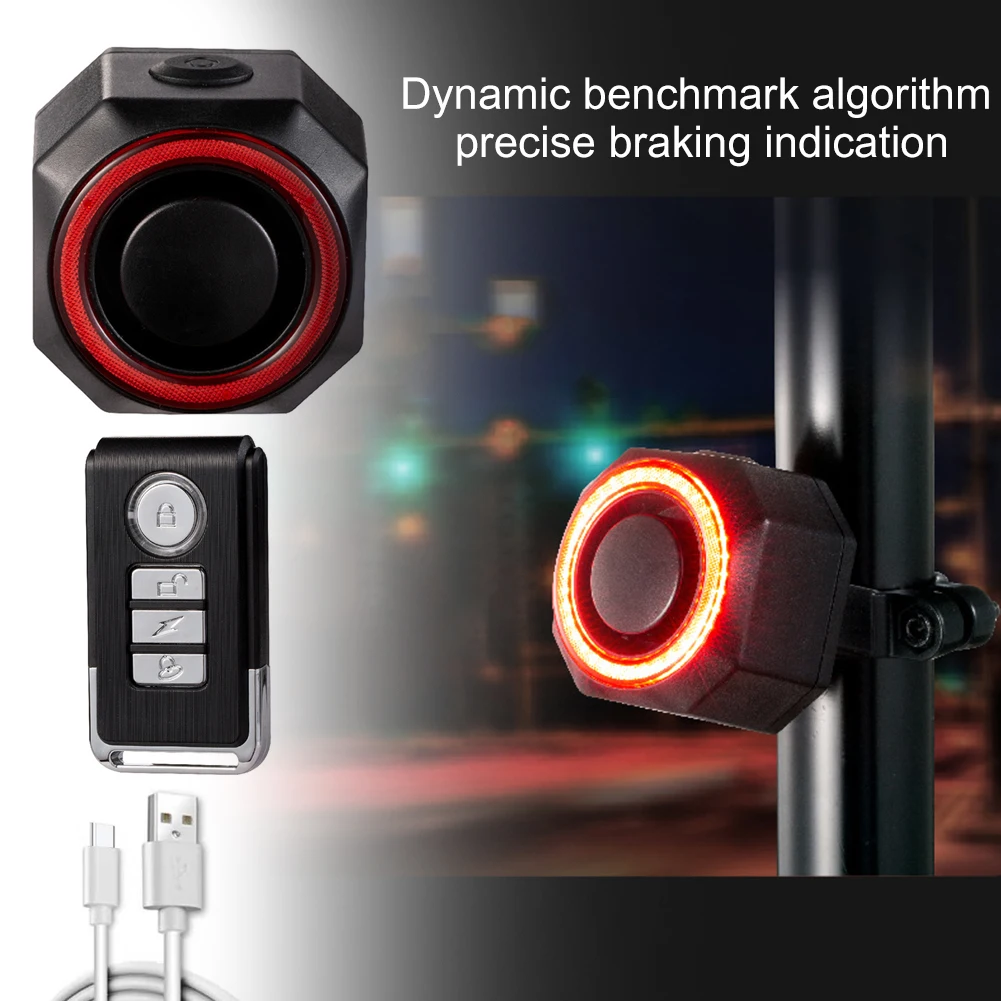 

Беспроводной задний фонарь для велосипеда с дистанционным управлением, зарядка через USB, 4 режима, предупреждающая лампа для ночной езды, св...