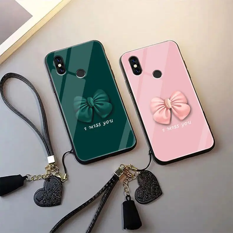 

Suitable For Xiaomi 6x Phone Case, Bow Shaped Glass Mirror, Fashionable For Women
