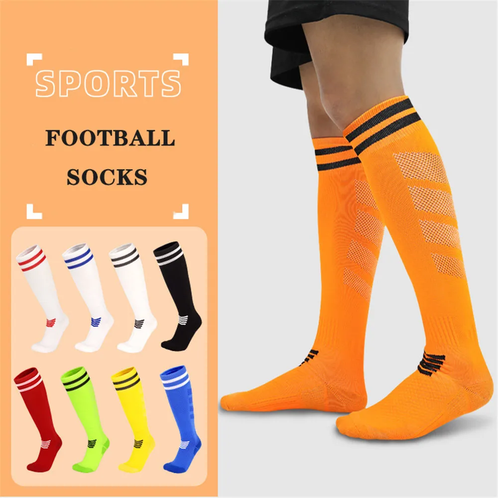 

Однотонные футбольные носки в полоску, Компрессионные носки, нейлоновые чулки выше колена, специализирующиеся на открытом воздухе, велосип...