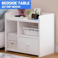 bedside table wooden solid bedroom furniture nightstands with drawer storage bedside cabinet white wood