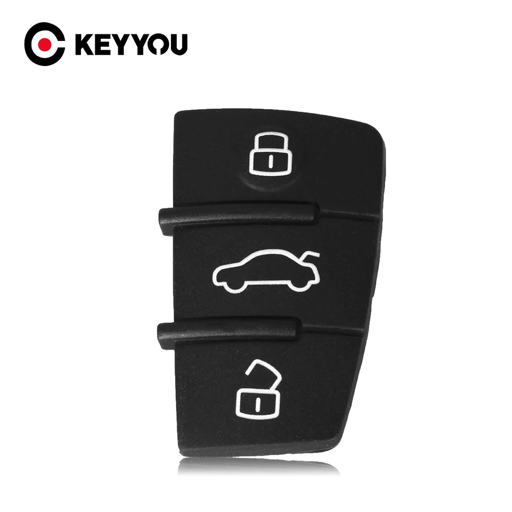 

KEYYOU новый 3-кнопочный резиновый брелок для ключей для Audi A3 A4 A5 A6 A8 Q5 Q7 TT S LINE RS чехол для дистанционного ключа