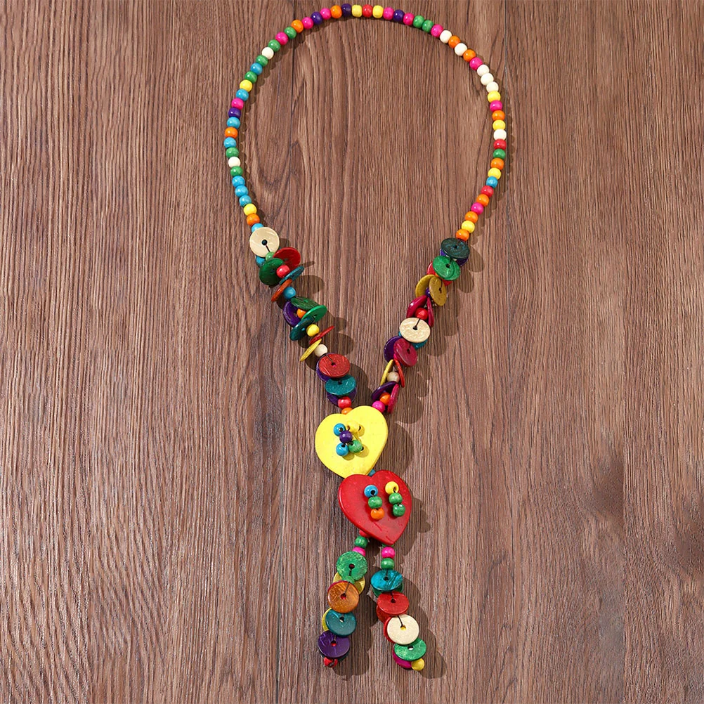 

Bohemian Women Necklace Colored Coconuts Shell Beaded Necklace Jewelry for Vacation