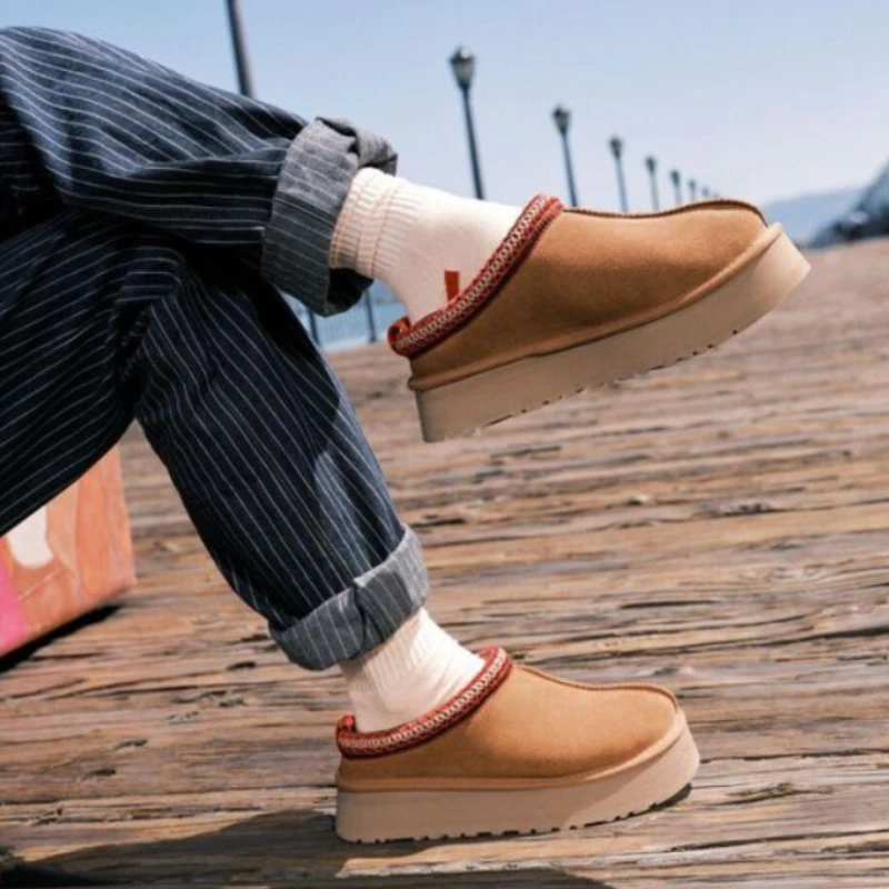 

Женские замшевые ботинки челси, ботильоны на меху, короткие плюшевые теплые шлепанцы на плоской платформе, зимние шлепанцы, 2022