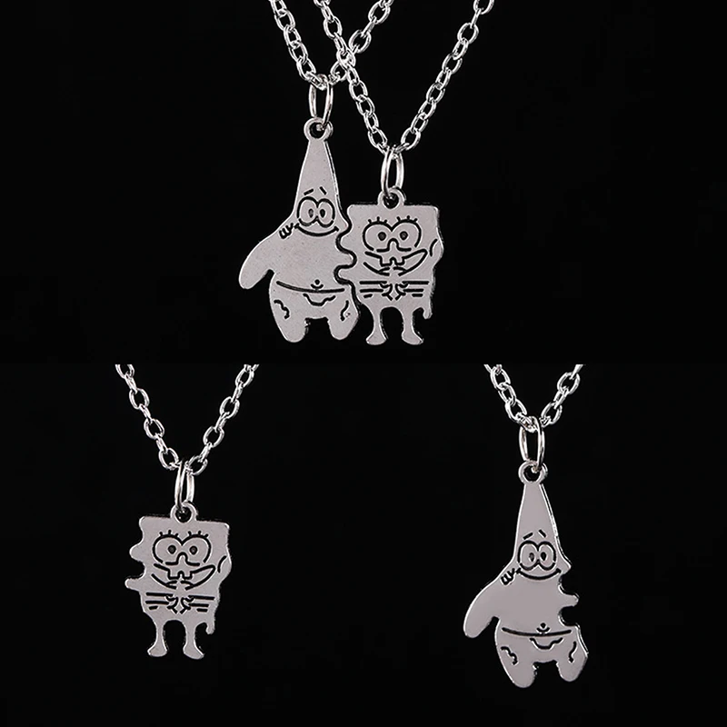 

1/2 Pcs Fashion Best Friends Love Couple Pendant Necklace Cartoon Character Necklace Good Friends Friendship Jewelry Gift