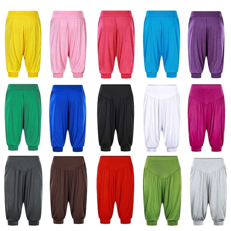 Solid Loose Sports Leggings Women High Waist Lantern Fitness Yoga Pants Female Plus Size Soft Running Workout Trousers