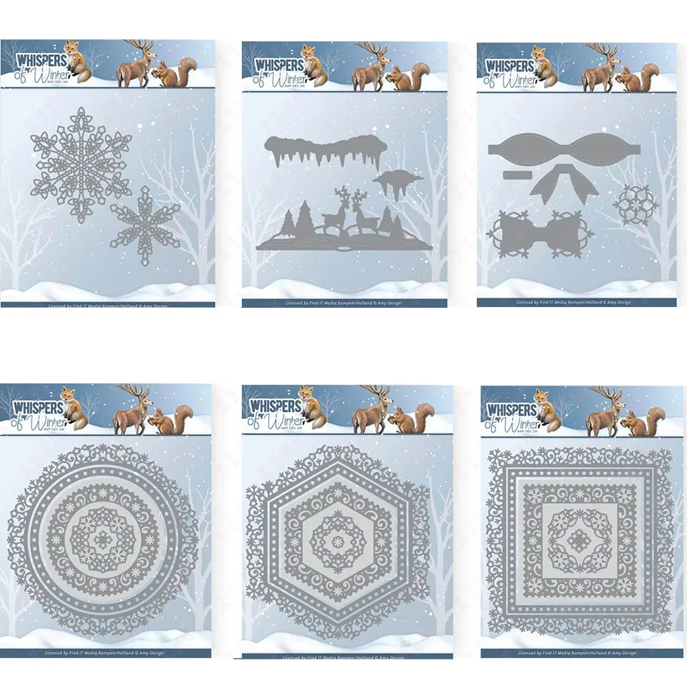 

Arrival New Metal Cutting Dies Scrapbook Deco Embossed Mold Diy Craft Winter Square Hexagon Circle Bows Scene Snowflakes Cut Die