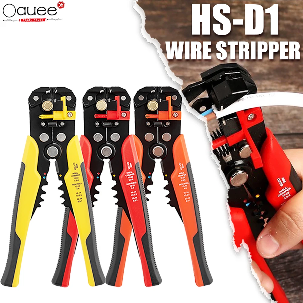 

HS-D1 Crimper Cable Cutter Automatic Wire Stripper Multifunctional Stripping Tools Crimping Pliers Terminal 0.2-6.0mm2 Tool