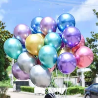 hot 510121836 inch metal latex balloon chrome plated metal balloon birthday party festive party wedding decoration supplies