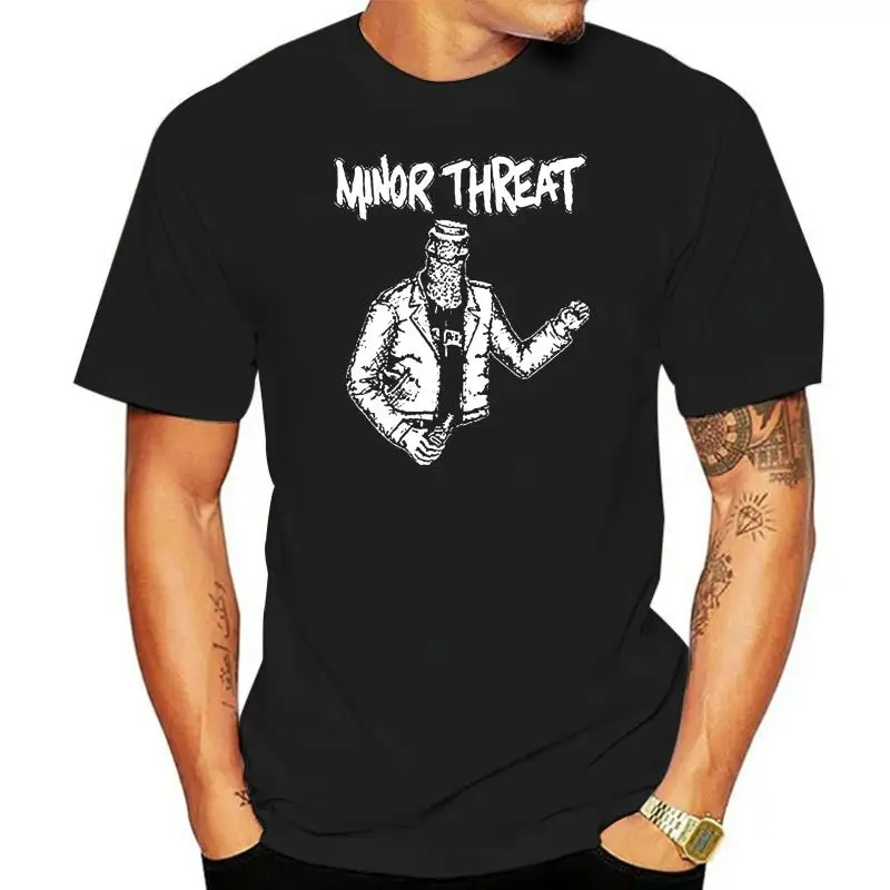 

Minor Threat Bottle Man T-Shirt - Hardcore Punk Shirt Punk Punk Rock O Neck T Shirts Male Low Price Steampunk Text Top Tee