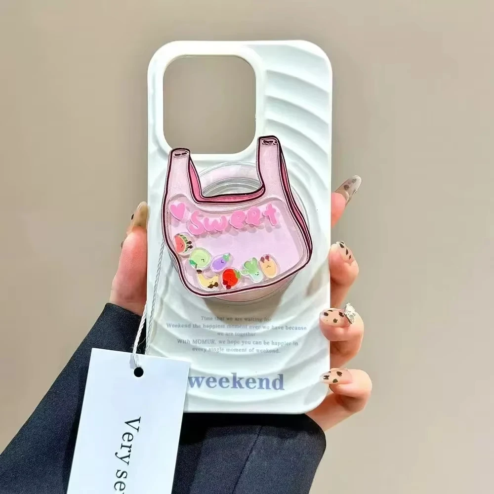 Корейская милая розовая сумка Fruit Shake Rock для Magsafe Griptok, держатель для телефона, кольцо, подставка для пальцев, поддержка IPhone, Samsung, Girl Bracke (art.: 3920cd49976df) - 3920cd49976df