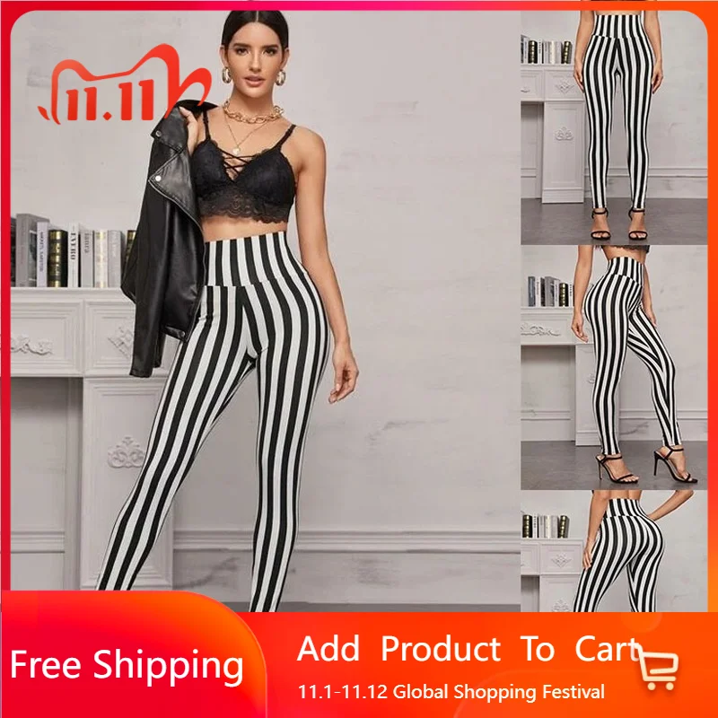 

New Seamless Yoga Pants Striped High Waist Leggings Elastic Movement Leggings Sport Women Fitness