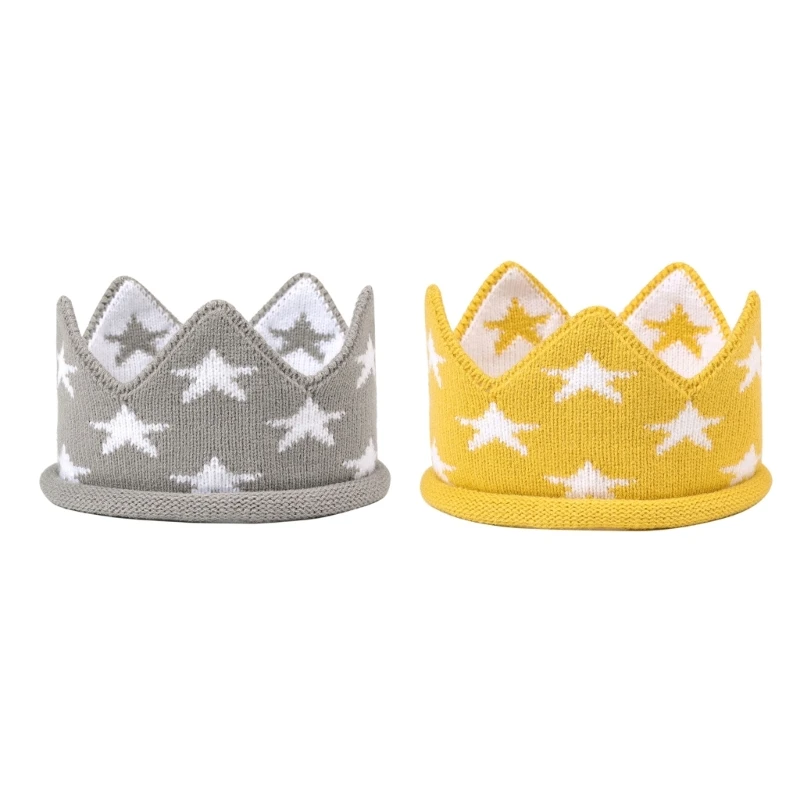 

Knitted Crown Cap Newborn Party Hat Baby Photography Headdress Crown Beanie Cute Headband Infant Crown Hat Birthday Gift