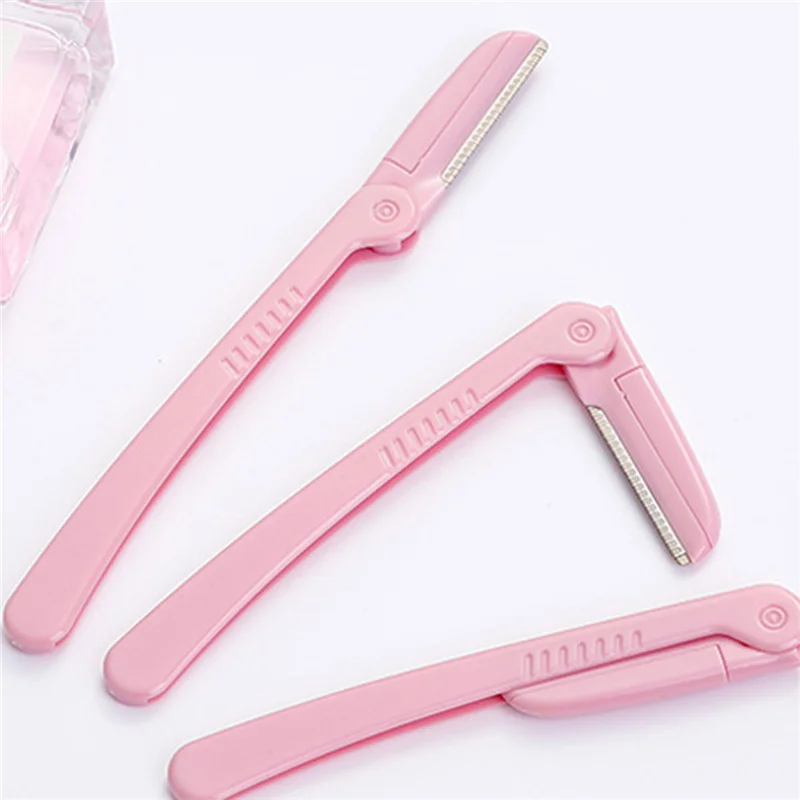 3 шт. розовый триммер для бровей нержавеющая сталь