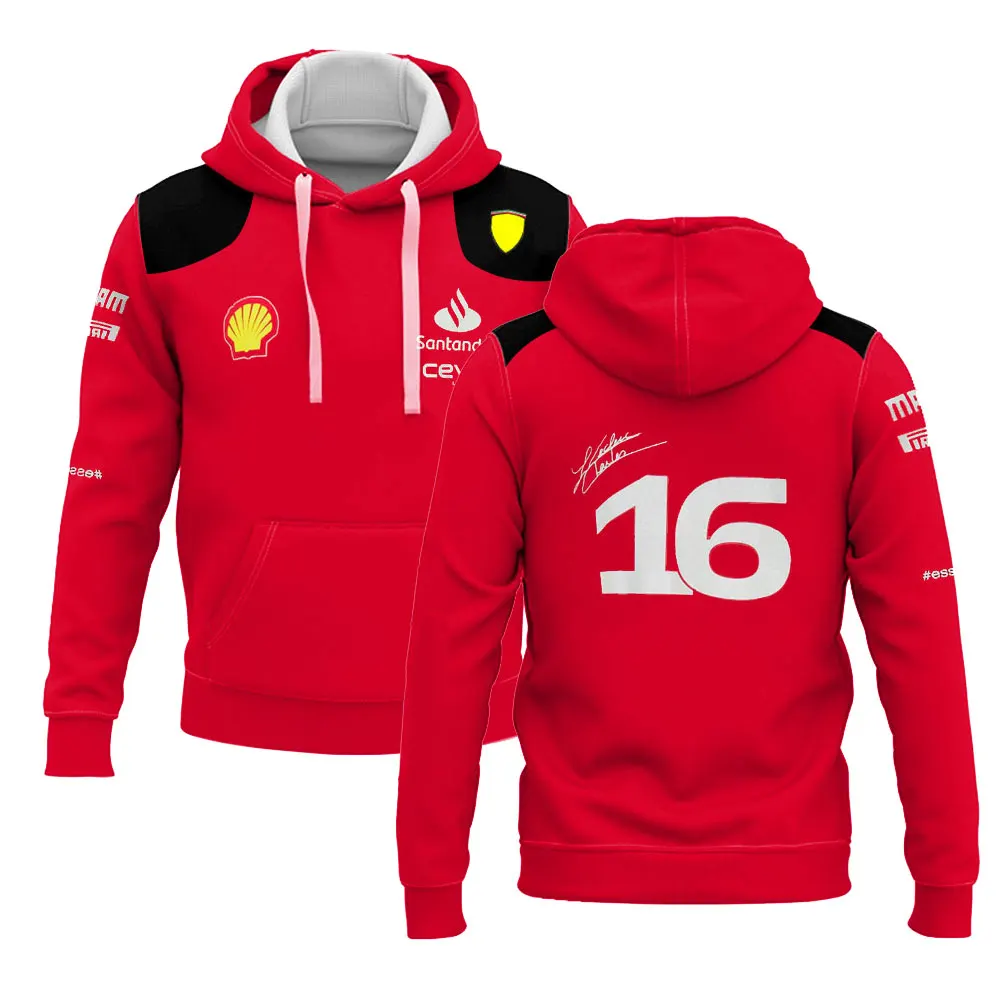 

2023 Hot Selling New Champion F1 Formula One Ferrari Team Hoodie Men And Women Racing Extreme Sports Enthusiasts Red Pullover