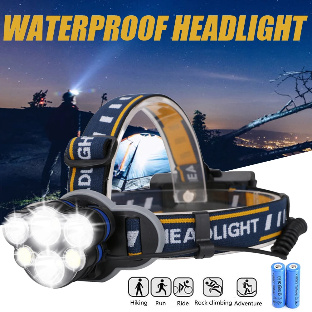 

Compact Flashlight Long-lasting 6000 Lumens Headlamp Adventure Game-changer Adjustable T20 Durable Convenient Waterproof Bright