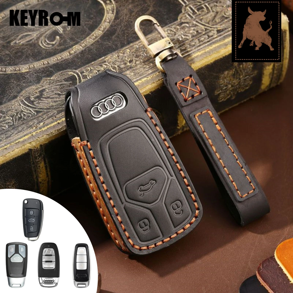 

Car Key Case for Audi A1 A3 A4 A6 A7 A8 C5 C6 C8 Q2 Q3 Q7 Q8 2017 2018 2019 2020 TT TTS R8 S3 S6 RS3 RS6 A4 Key Fob Cover