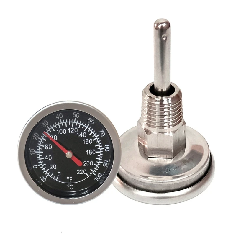 

Dial Thermometer for Boiler Tea Pot Kettle -10-100℃/0-220ºF 1/4 NPT Thread Joint Dropship