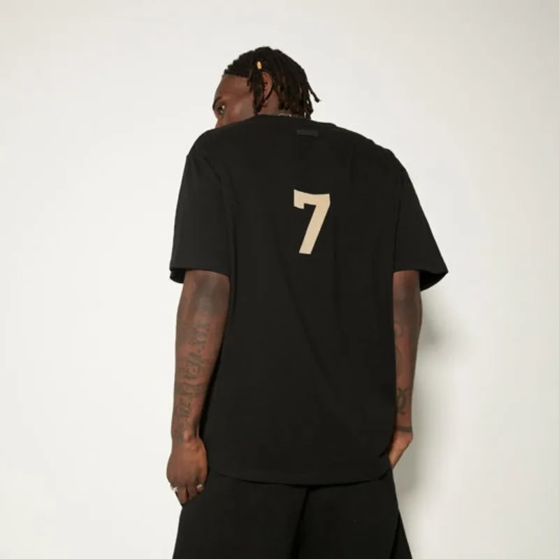 

ESSENTIALS Luxury Main Flocking Letter 7 Short Sleeve High Street Summer Loose T-shirt Fashion Men's Top