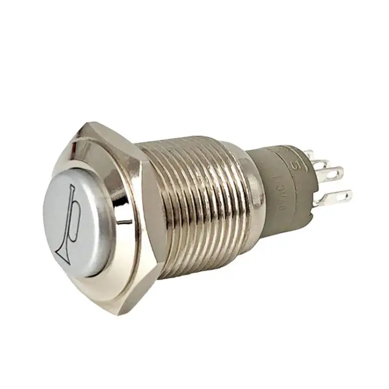 

16 мм водонепроницаемый мгновенный круглый металлический кнопочный переключатель автомобильный пусковой сигнал Колонка автоматический сб...