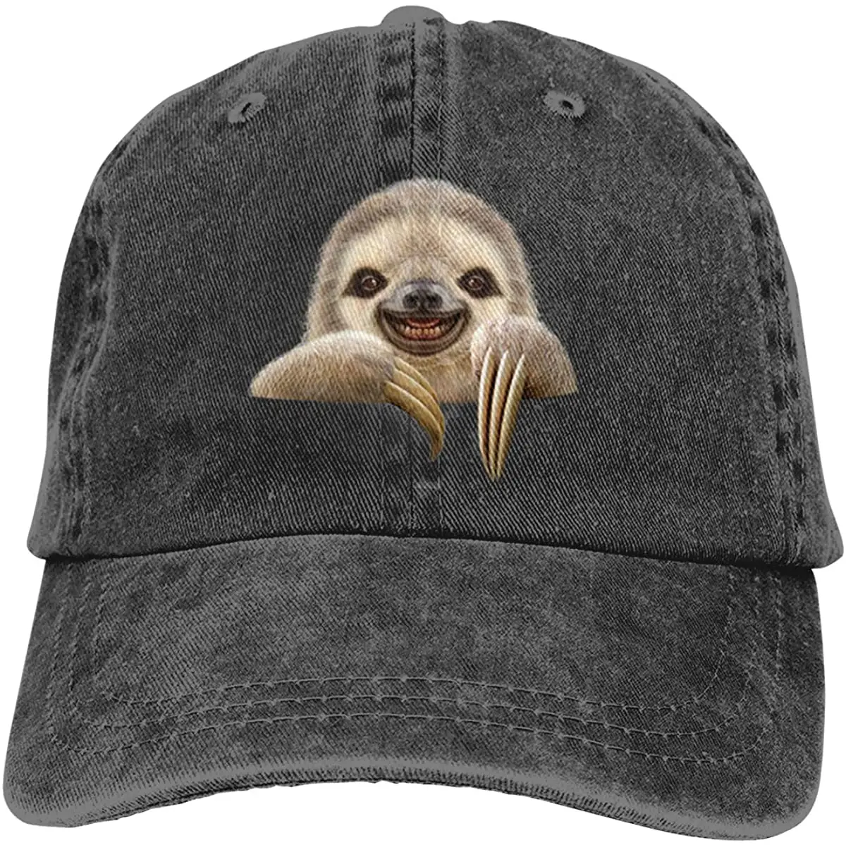 2020 new Best Selling Unisex Pocket Sloth Vintage Jeans Adjustable Baseball Cap Cotton Animal Denim Dad Hat Baseball Cute Hat