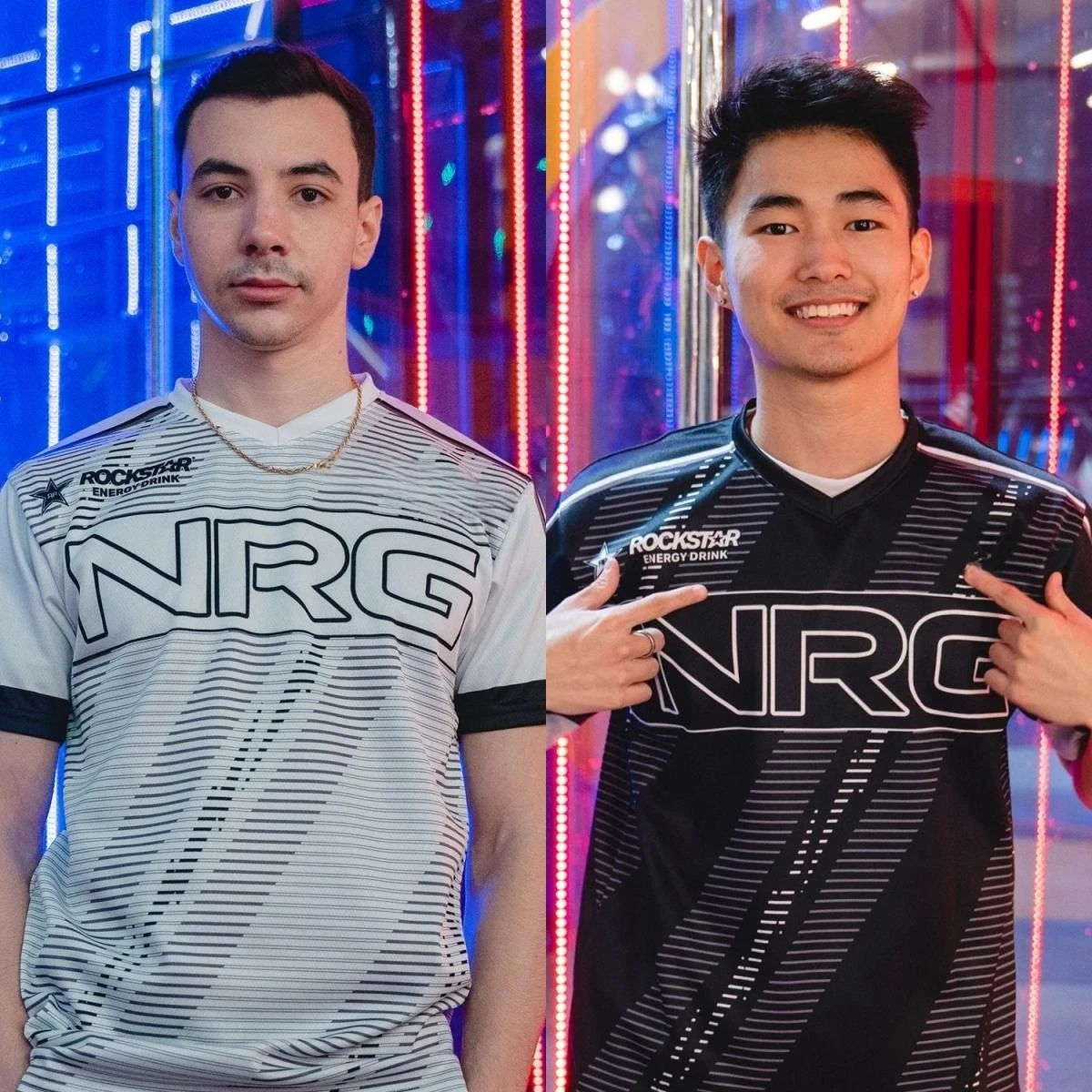 

High Quality NRG WHITE LIGHT JERSEY uniform NRG 2023 DISTORTION JERSEY LOL League COLORANT T-shirt Men's and Women's Fan Tees