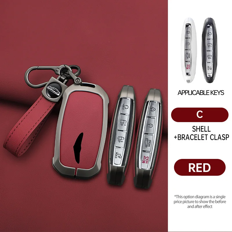 

Чехол для автомобильного ключа с дистанционным управлением для Hyundai Genesis G80 2023 2024 2025 G70 G90 G90RS4 GV60 GV80, брелок из цинкового сплава, автоаксессуары