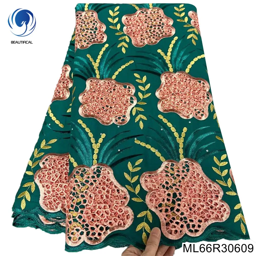 

Новейшее нигерийское швейцарское кружево высокого качества, три цвета, вышивка, швейцарская хлопковая вуаль, кружевная ткань для африканского женского платья ML66R306