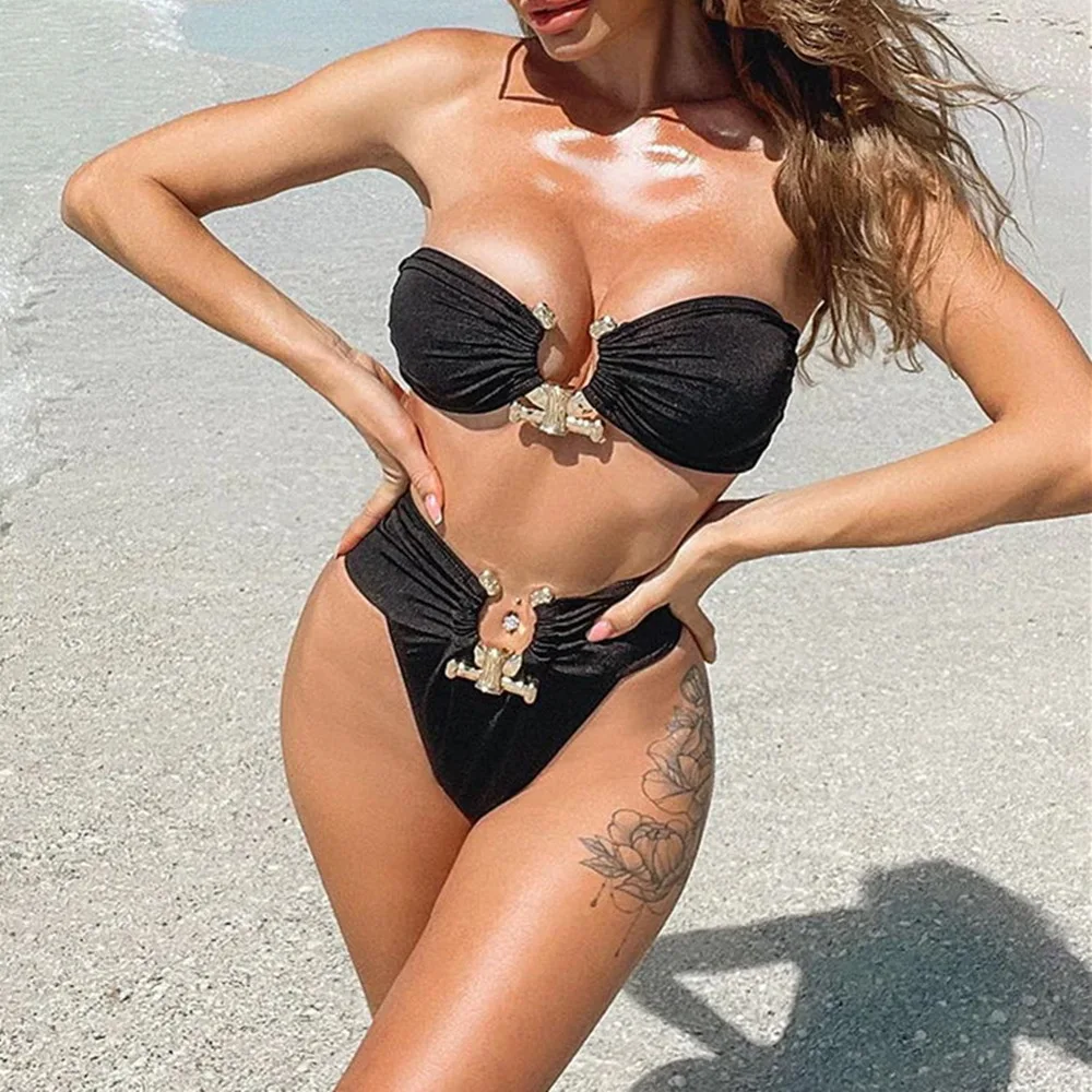 

Burst Crystal Drill Bikini Colorful Swimming Sexy Woman Swimwear Women Two Pieces Swimsuit Bikinis Female Beach Bathing Suit