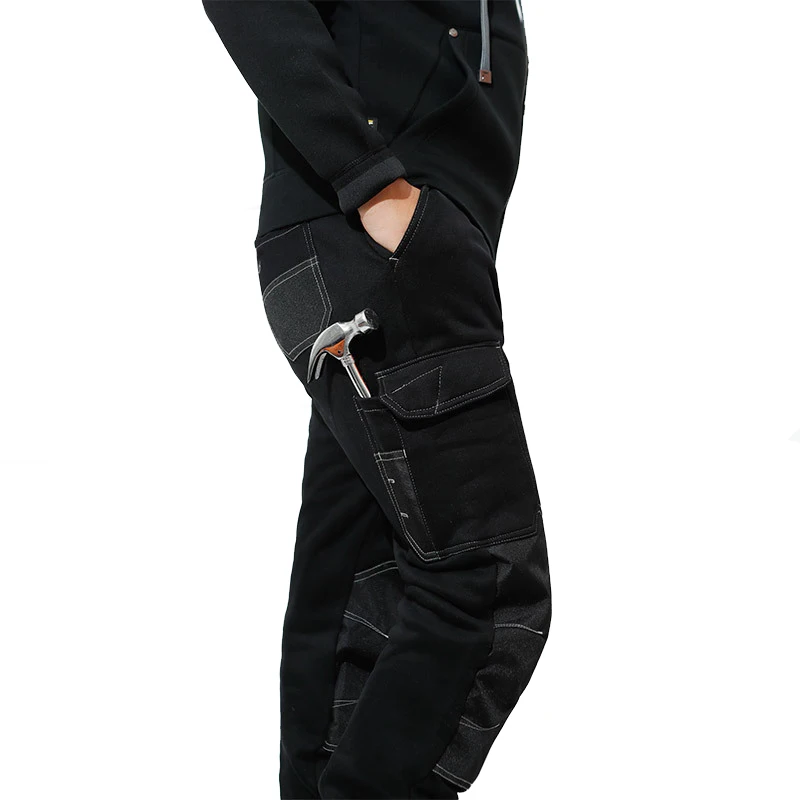 Флисовые зимние рабочие брюки с функциональными карманами светоотражающие для