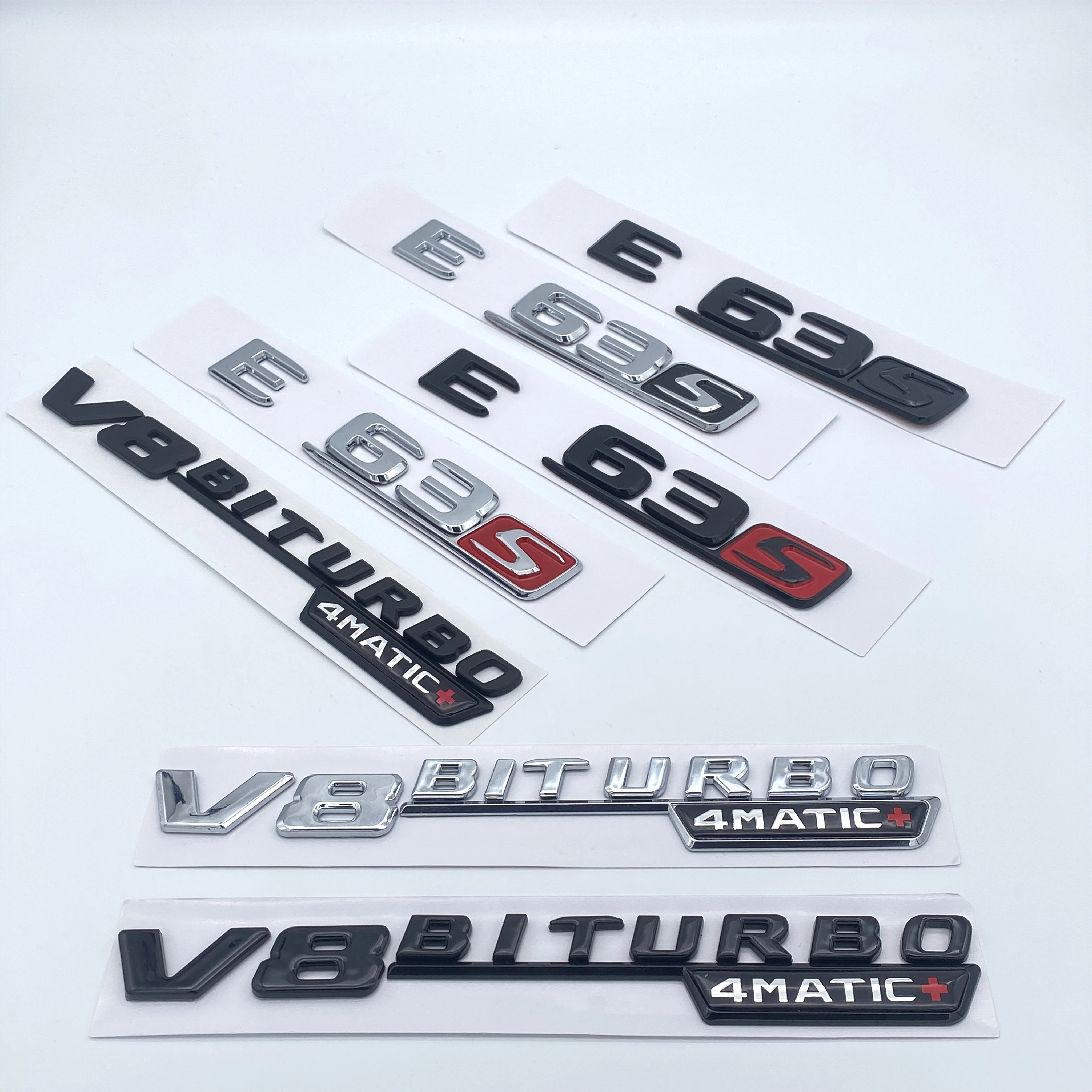 

3D Glossy Black Letters E43 E53 E63 E63S V8 Biturbo 4matic ABS Emblem for Mercedes Benz AMG Car Fender Trunk W212 W213 Sticker