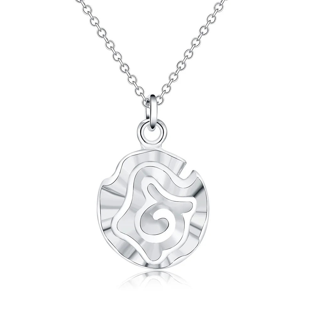 

, wedding party silver color for women necklace jewelry silver jewelry fashion cute rose flower pendant necklace