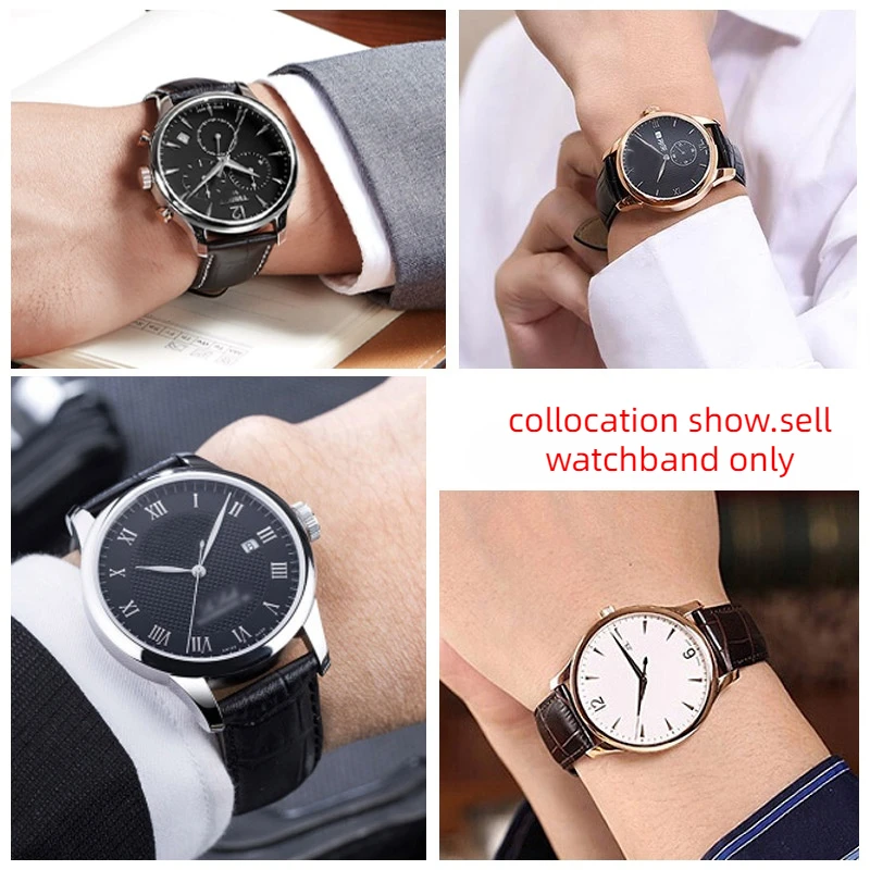 Фото Мужской ремешок для Tissot 1853 T41 Tudor Casio Mido IWC Бизнес-цепочка для часов из натуральной кожи Ремешок для часов 19 мм 20 мм 21 мм 22 мм 23 мм 24 №3