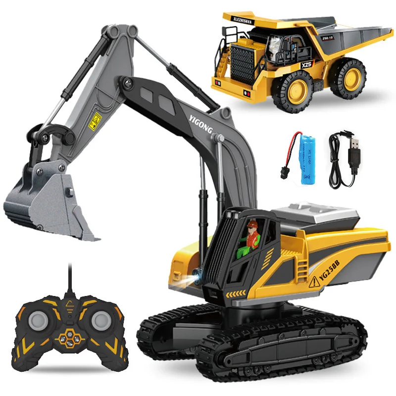 Экскаватор на радиоуправлении эмуляционный грузовик кран Электромобиль детский