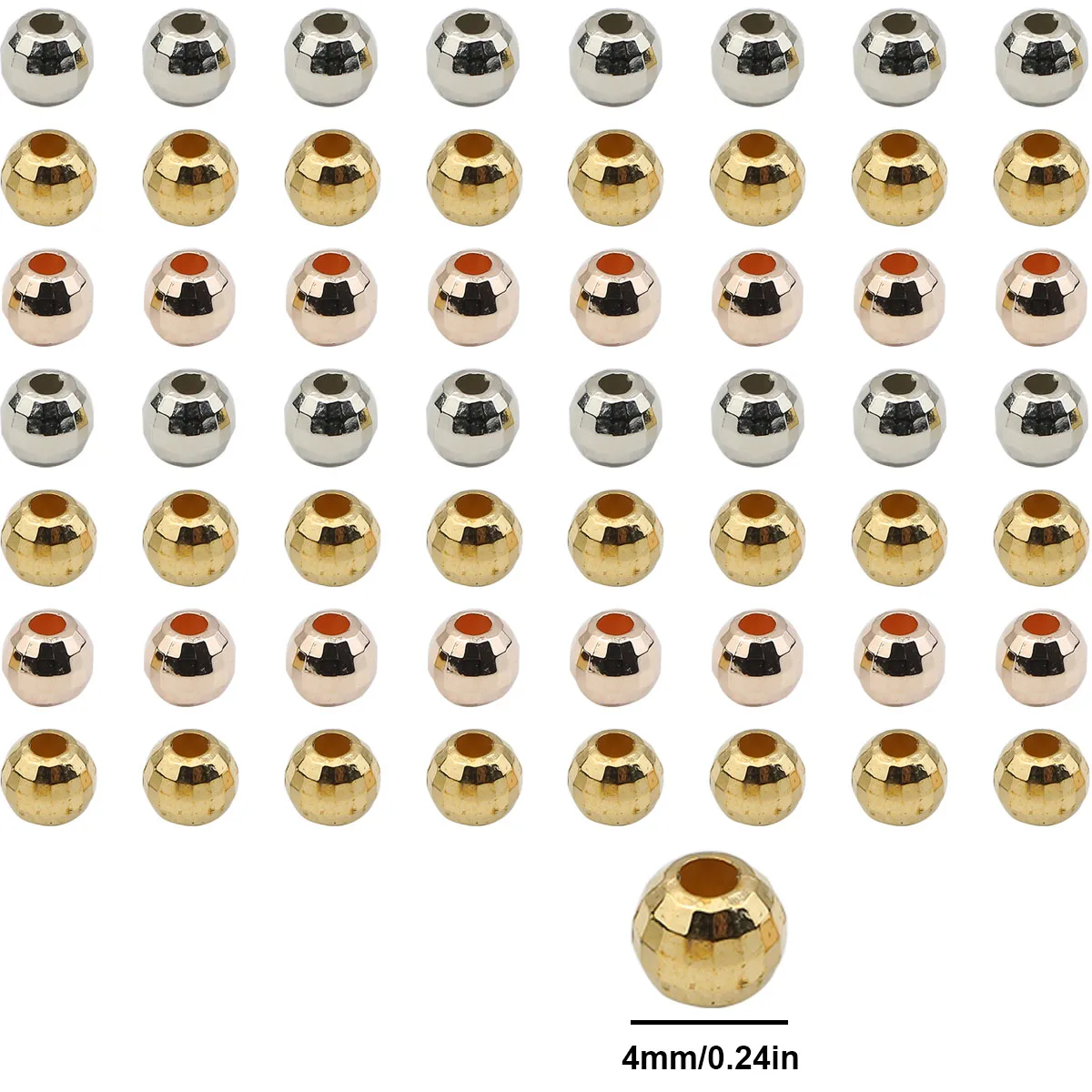 Ограненные Земля Бусины Круглый CCB Материал Свободные Проставки Для Ювелирных