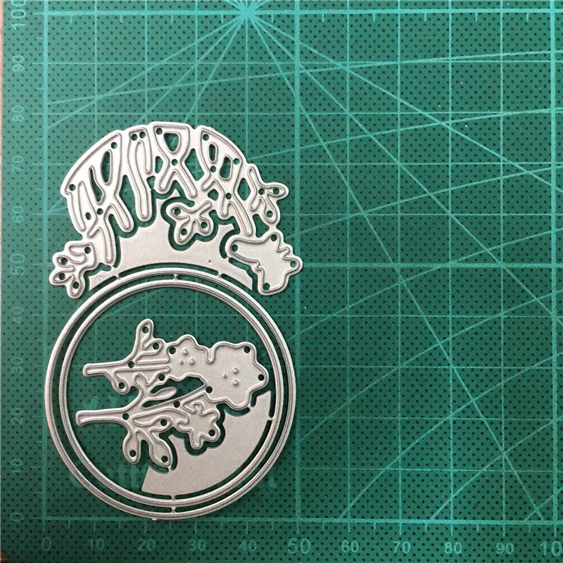 

Die Cut Metal Cutting Dies Circle Border Flower Grass Background Scrapbook Paper Craft Card Punch Art Knife Cutter