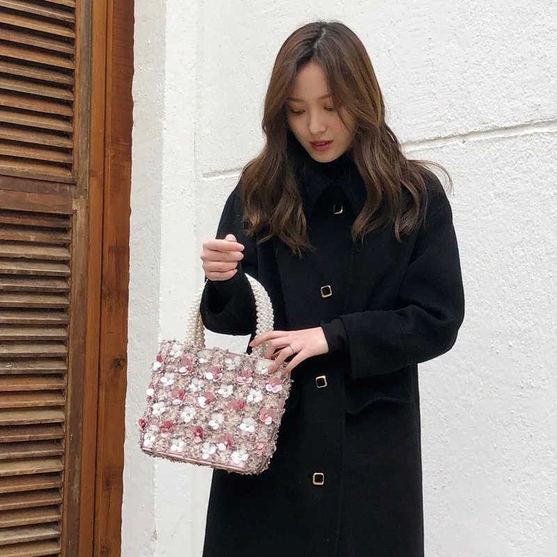 

Модная маленькая сумка, женская сумка через плечо, вместительная сумка с блестками, Женская Роскошная сумка с трехмерными цветами и стразам...