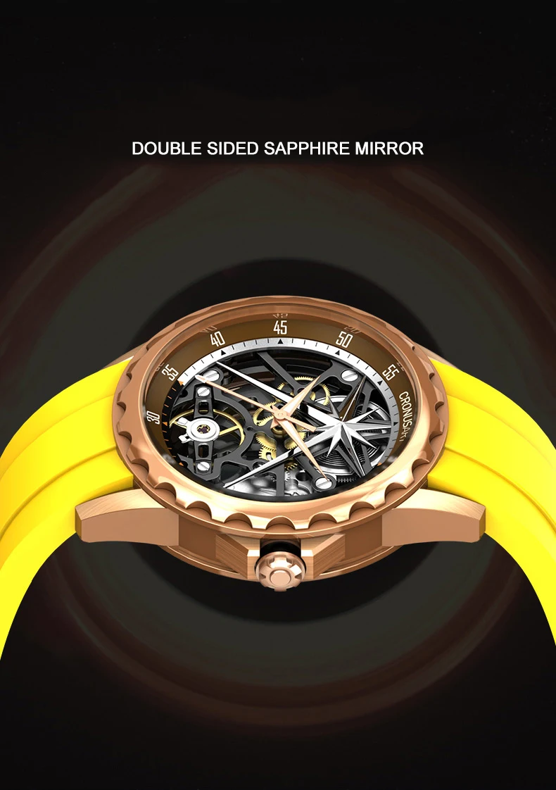 CRONUSART Мужские автоматические часы 41 мм Роскошные механические наручные