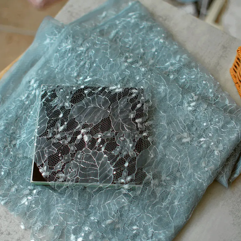 1 метр цвет лист блестки кружевная ткань платье свадебное Сделай Сам ручной
