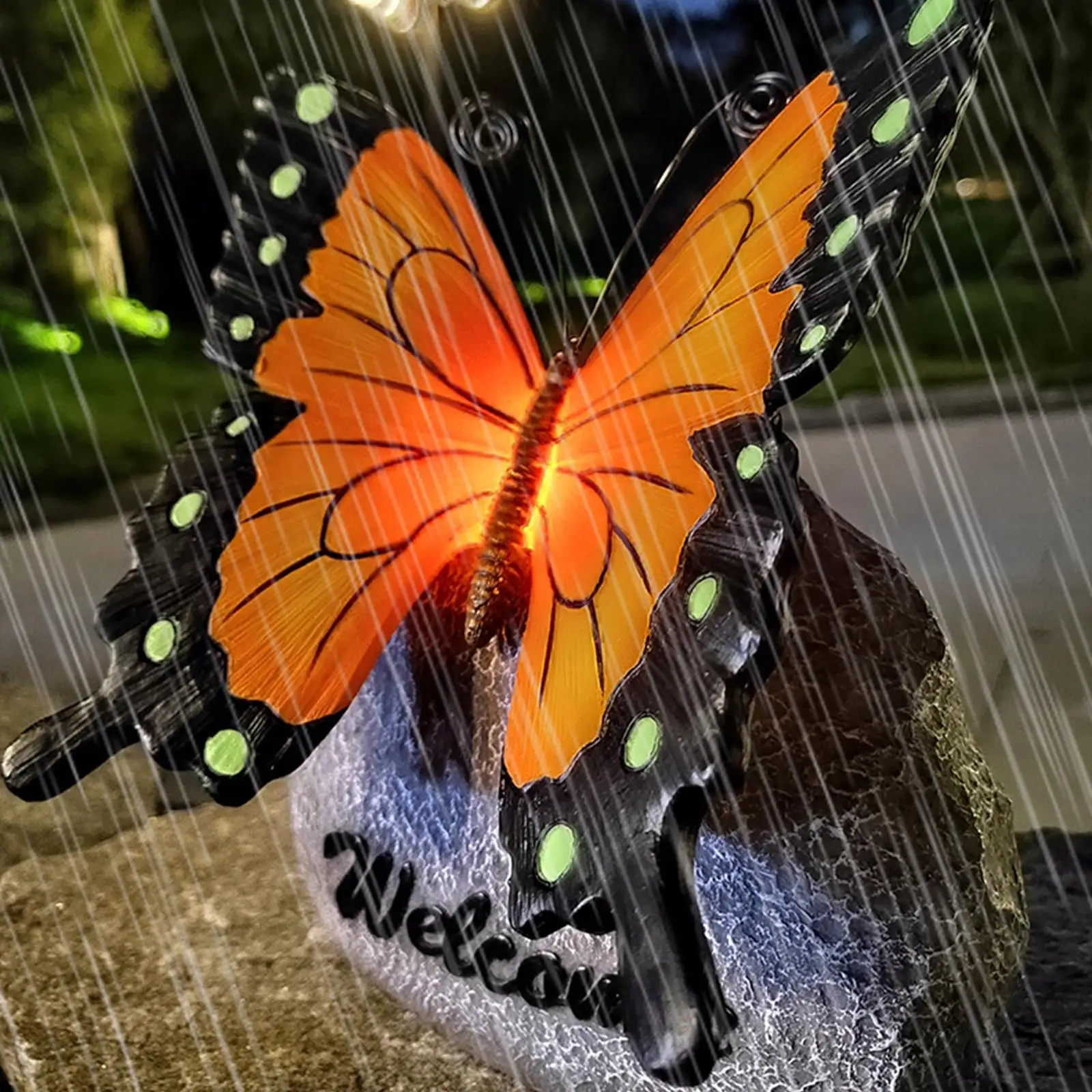 

Solar LED Butterfly Statue Solar Powered Light Statue Vivid for Decoration