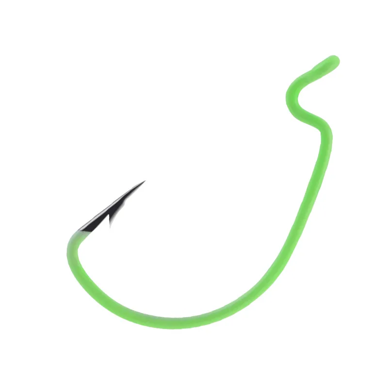 

10pcs/Bag Luminous Crank Hook Barbed High Carbon Steel For Soft Fishing Lure Wide Belly Night Fishing Tackle Fishhooks