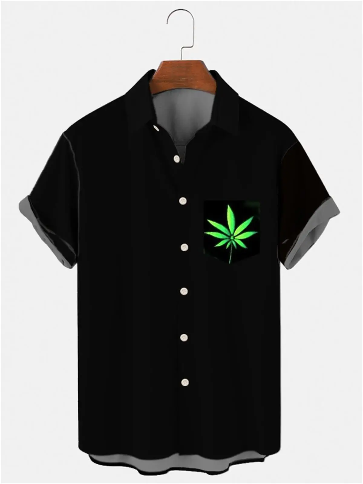 2022 New Vintage Men's 3D Hawaiian Shirt Summer Beach Short Sleeve Shirt Lapel Single Button Shirt Oversize Top 5XL