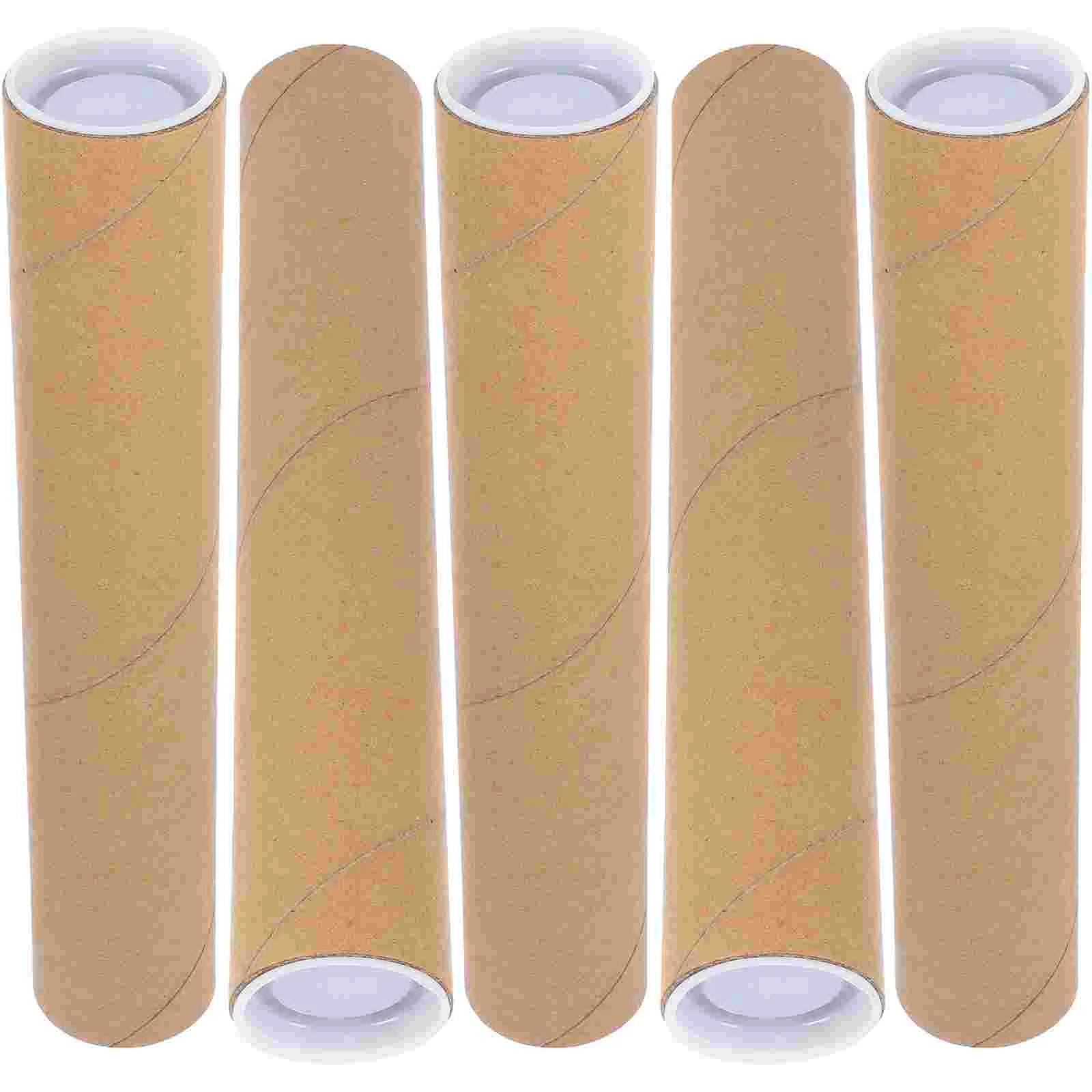

5 Pcs Tube Lid Paper Storage Poster Mailer Abs Cardboard Tubes Convenient Postal Artworks