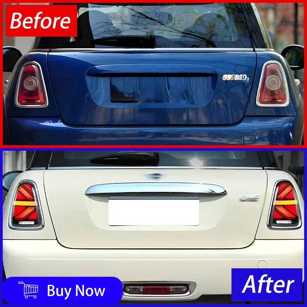 Фото Для MINI R56 R57 R58 2007-2013 год обновления высокой конфигурации автомобильные задние фонари в сборе светодиодный автомобильный стример поворотники аксессуары №2