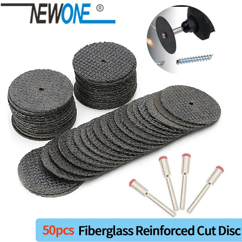 50Pcs Fiberglass Reinforced Cut Off Wheel With 4 Mandrels Accessories Disc Abrasive Tools For Rotary Tool Mini Drill