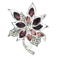 wulibaby rhinestone flower brooches for women unisex elegant flower party office brooch pin gifts