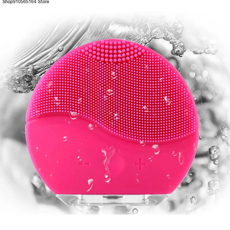 

New Electric Facial Cleansing Brush Silicone Sonic Vibration Mini Cleaner Deep Pore Cleaning Skin Massage face brush cleansing