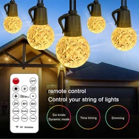 15m outdoor waterproof g40 globe bulb string light ac110v 240v plug in led string light with remote control for garden courtyard