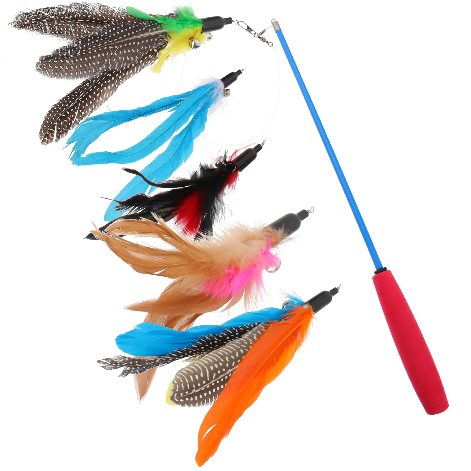 

Cat Wand Toy Teaser Telescopic Stick Kitten Teasingtoys Wands Interactive Training Diversion Dancer Indoorpole Wire Catcher